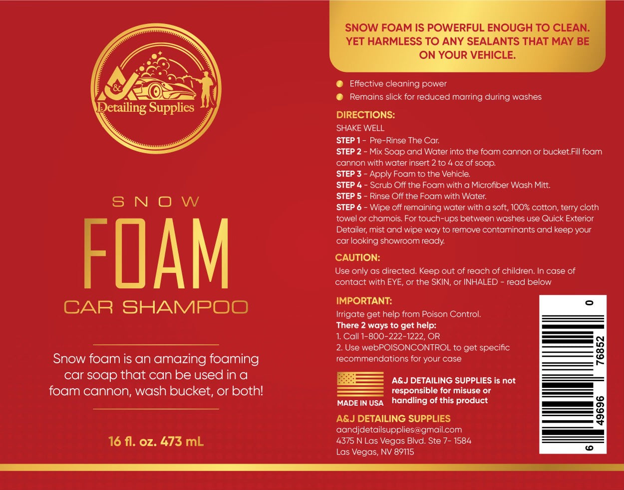 Snow Foam Car Shampoo | 16oz