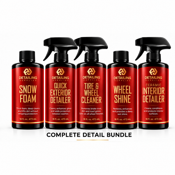 A&J Complete Detail Bundle — Snow Foam and Wheel Shine with black caps