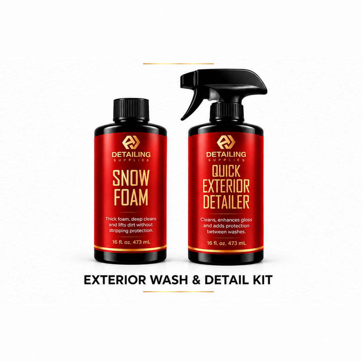 A&J Exterior Wash & Detail Kit — Snow Foam with black cap
