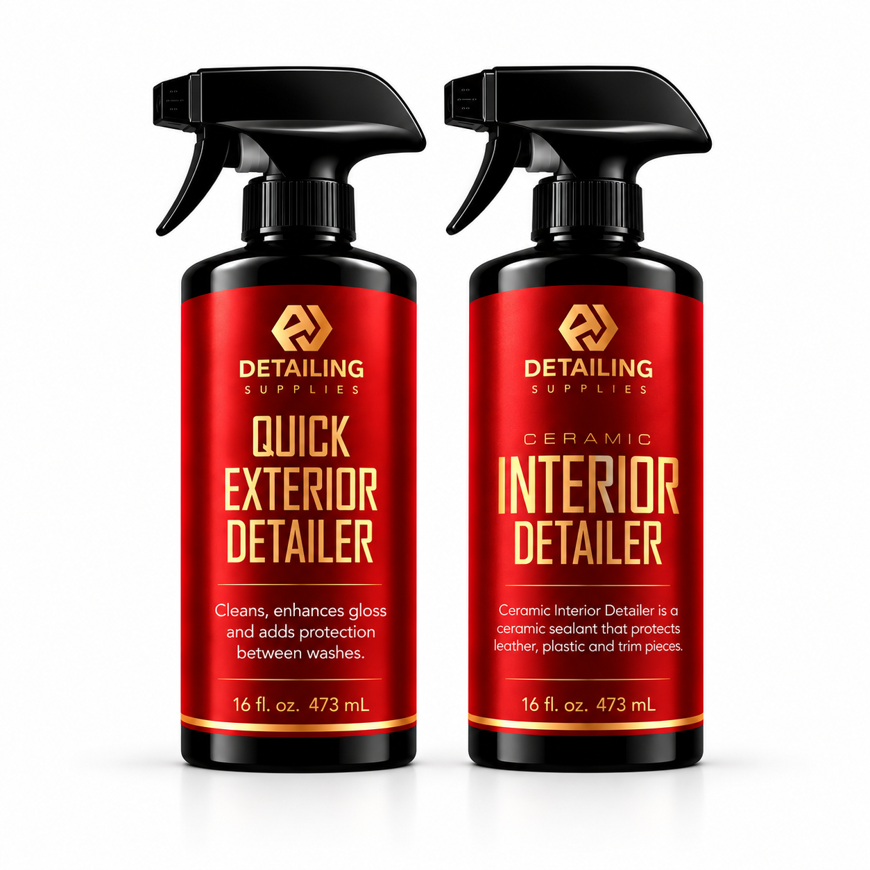 Inside & Out Maintenance Duo — one Quick Exterior Detailer and one Ceramic Interior Detailer, 16 oz each